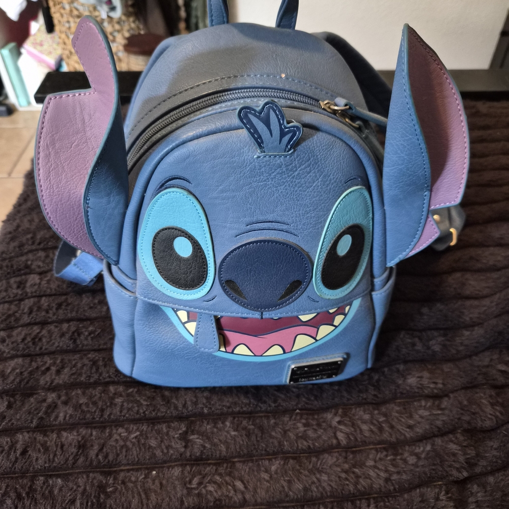 Disney Blue and Purple Stitch Kids Backpack